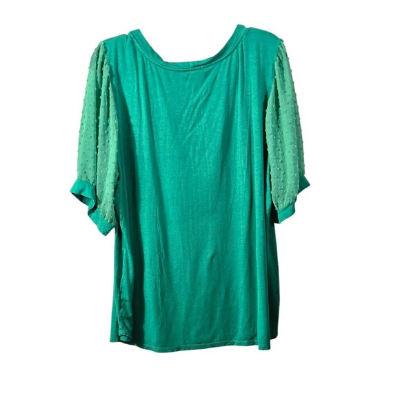 Beacon Apparel 2X Womens Tee 3/4 Sleeve Mix Medium Swiss Dot Green - Picture 2 of 5